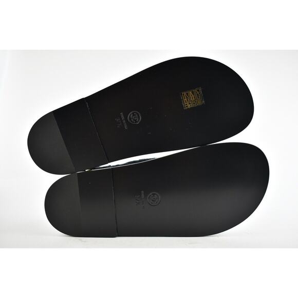 Chanel 21A Blue Velvet Denim CC Logo Mule Slide Strap Flat Teva Dad Sandal 37.5 - Picture 12 of 12